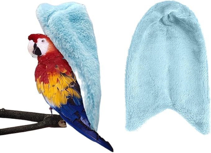 Comfort Corner Fleece Bird Blanket, Bird Parrot Nest Hanging Toy, Warm Bird Nest for Cage, Hanging Hammock Toy for Parakeet Cockatiel Pigeon (Medium, Blue)