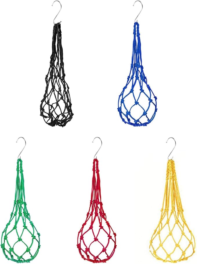 Chicken Vegetable Hanging Feeder, Chicken Vegetable String Bag, Poultry Fruit Holder Chicken Cabbage Feeder Treat Feeding Tool with S Hook for Hens Chicken Coop Toy for Hen Duck Accessories