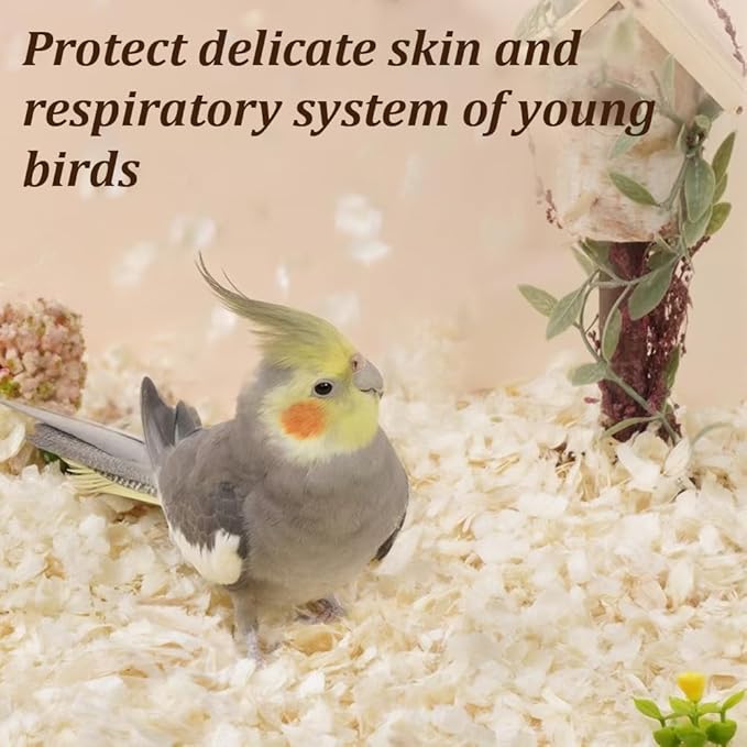 CREATCABIN 3Pcs Bird Nest Material Bird Cage Nesting Natural Wood Aspen Soft Hummingbird Canary Finch Parakeet Budgie Small Animals Bedding Building Hideouts Nests for Boxes Garden Tree Trunks 150G