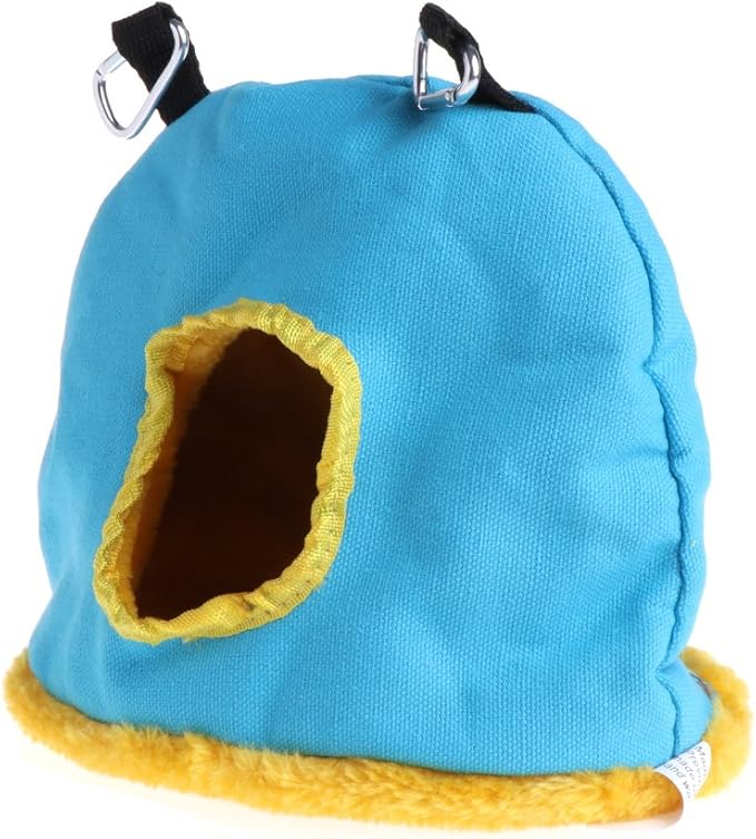 Hardli Parrot Nest Plush Warm Hammock, Pet Bird Hanging Swing Bed Cave,Outdoor Garden Cage,Hatching Cave for Parrot Canary Cockatiel Swallow Hamster,3 Size