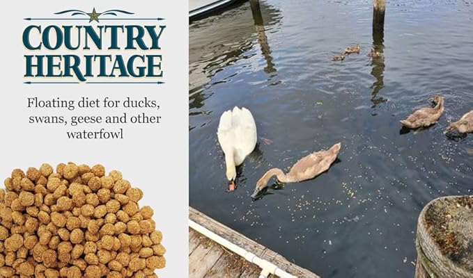 Country Heritage Floating Waterfowl Feed – Duck, Goose & Swan Food – 5 lb Resealable Bag – Nutrient-Rich Pellets for Wild & Pet Birds