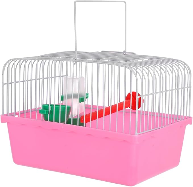 BESPORTBLE Portable Bird Carrier Travel Cage with Perch Food Box Water Dispenser Lightweight Small Bird Cage for Parrots and Lovebirds 9.29X6.57X6.29In