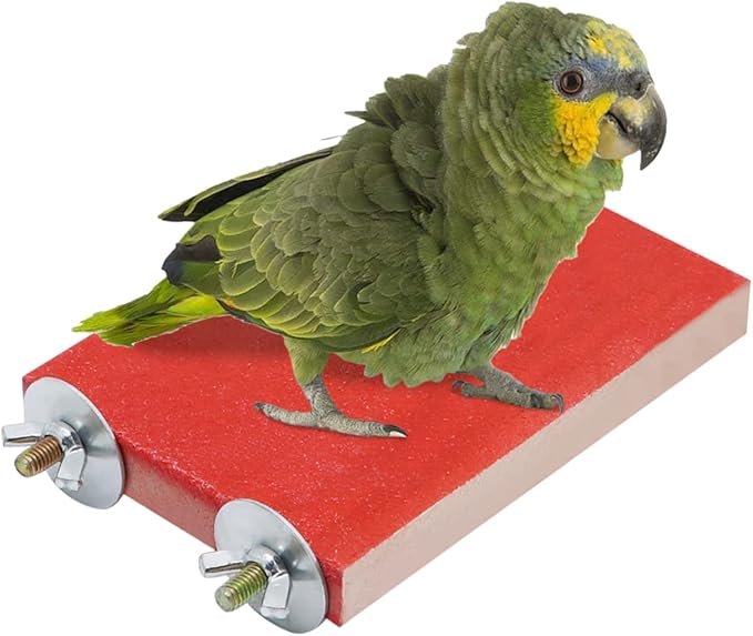 Bird Parrot Perch Stand Platform Natural Wooden Coarse Sand Grinding Claw Stand Suitable for Parrot Parakeet Cockatiel Budgie Conures Lovebird Finch