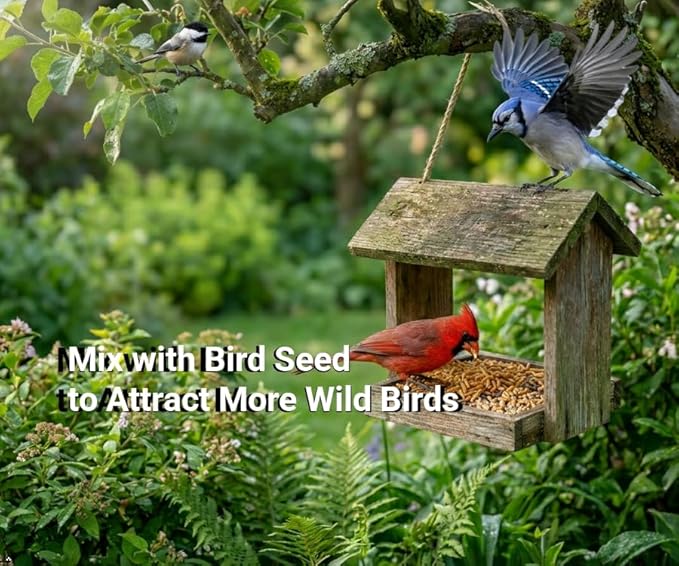 WORMSKING 3LB Dried Mealworms, Great Treat for Chicken, Duck, Birds, Reptile, Hamster,Hedgehog, Pigeon. Great Bird Watching Gift