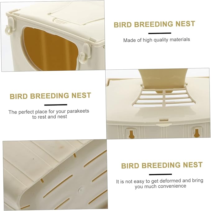 Bird Cage Feeder Parrot Breeding Nest Plastic Cockatiel Breeding Box Screw Mount Bird Nest House Cage Tree Habitat for Canary Budgie