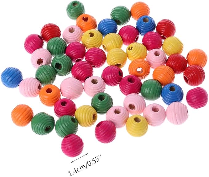 tegongse Parrot Toy, 50Pcs/Bag Wooden Bird Parrot Bite Toy Multipurpose Colorful DIY Beads Decoration Accessories