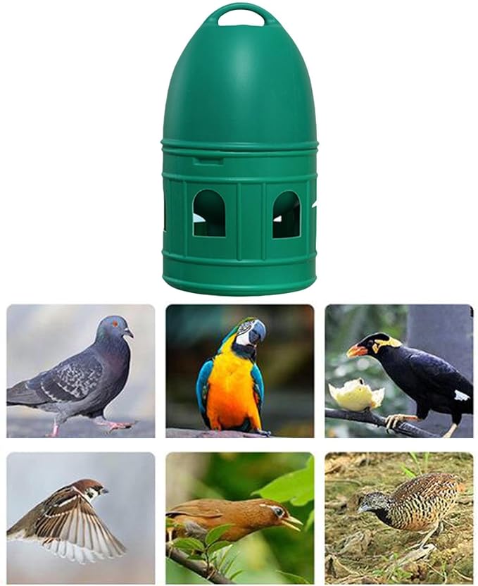 Bird Water Drinker Parakeet Chicken Dove Feeder with Hanging Handle Green 3L