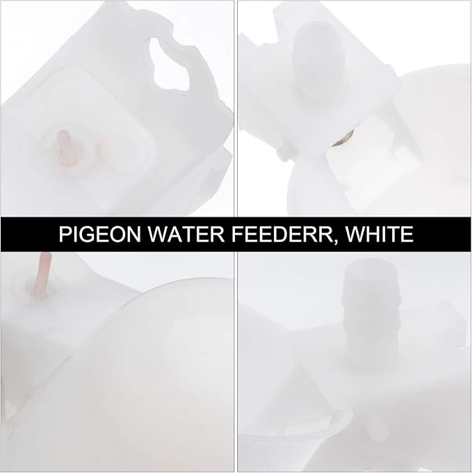 YARDWE 20PCS Automatic Pigeon Water Feeder Plastic Poultry Drinking Bowl Practical Quail Waterer Bird Supplies for Pigeon Chicken, White