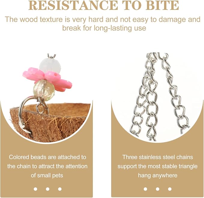 Natural Coconut Shell Bird Nest Bird Hanging Rocking Nest Cabin Outdoor Toys for Budgie Cockatiel