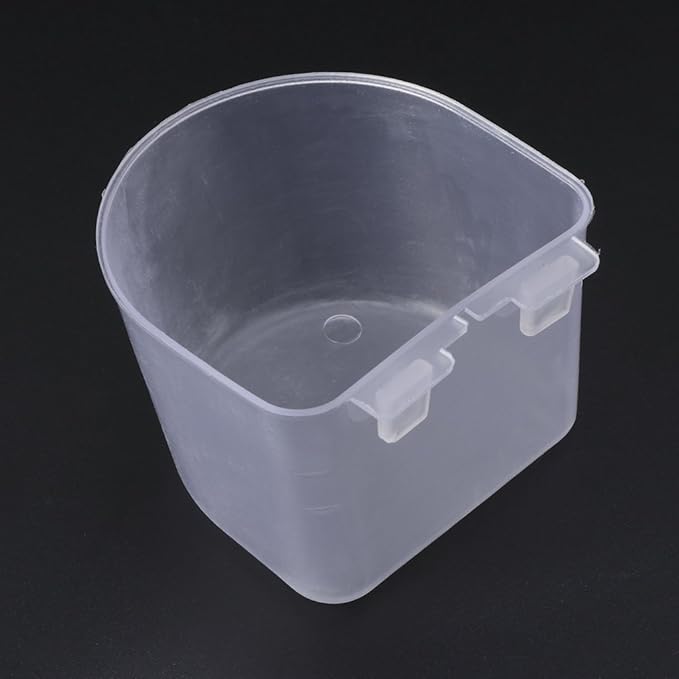 5 Pack Bird Feeding Cups Transparent Cage Hanging Bowls, Small Food Water Dish with Hook for Parakeet Cockatiel Finch, Pet Bowl