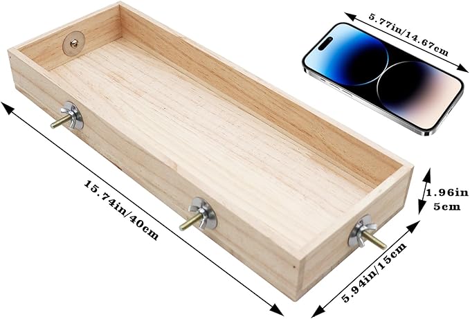 Bird Cage Accessories, Wooden Food Dish for Small to Medium Birds, Bird Feeder for Cage, Food Bowl for Budgie, Cockatiel, Lovebird, Conure, Parakeet, Canary, Kakariki