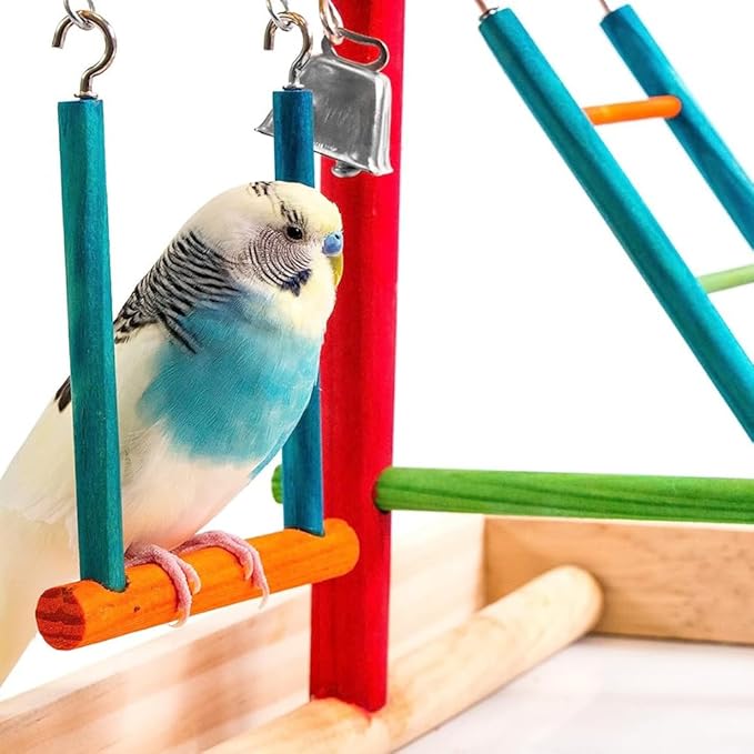 Penn-Plax Bird Life Wooden Playpen – Perfect for Parakeets, Lovebirds, Parrotlets, Cockatiels, and Green Cheek Conures – Medium