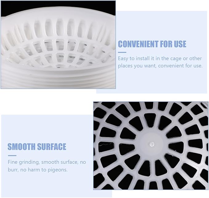 Yardwe Breeding Bird Nest Bowl 9.64X9.64X1.77In Plastic Egg Laying Basin with Mesh Bottom for Parrots Pigeons Pet Supplies Durable Washable Cage Accessory 10 Pack