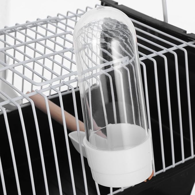 Portable Black Bird Cage for Small Birds and Parrots Handheld Travel Carrier with Handle for Outdoor Use Lightweight and Easy to Store