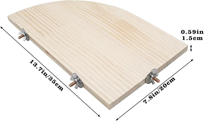 Bird Perch Stand Platform, 13.7 × 7.8 Inch Large Natural Wooden Small Animals Cage Shelf, Cage Accessories for Parrots Parakeets Cockatiels Rats Hamster Guinea Pig Conure Chinchillas