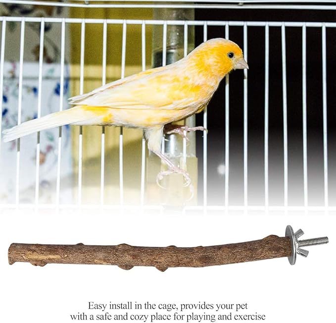 Wooden Parrot Grinding Stand Toy, 1.5~2.5 * 25cm Wooden Parrot Stand Holder Bird Chew Hanging Cage Toy Grinding Bar for Small Medium Birds
