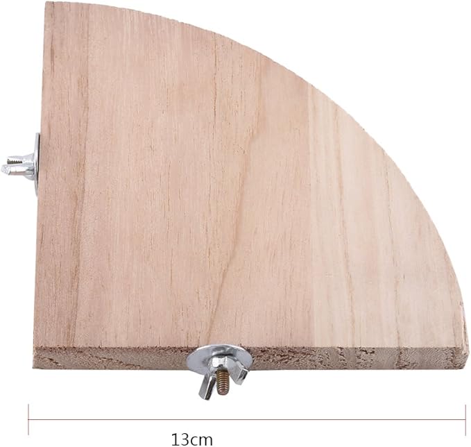 Wooden Bird Perch Platform, Fan Shape Parrot Springboard Stand Cage Accessories for Parakeet Conure Cockatiel Budgie Gerbil Hamster