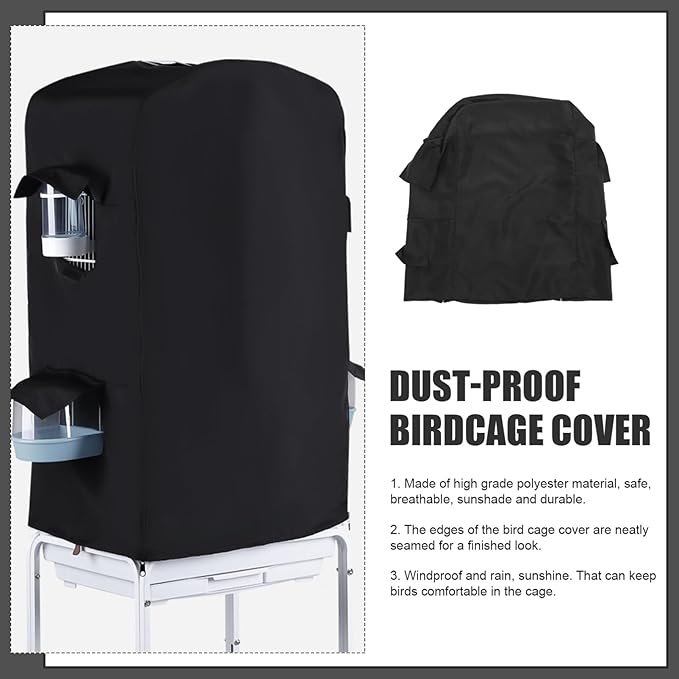 Milisten Light Blocking Bird Cage Cover Breathable for Pet Birds Parrots and More Washable Windproof and for Indoor Use