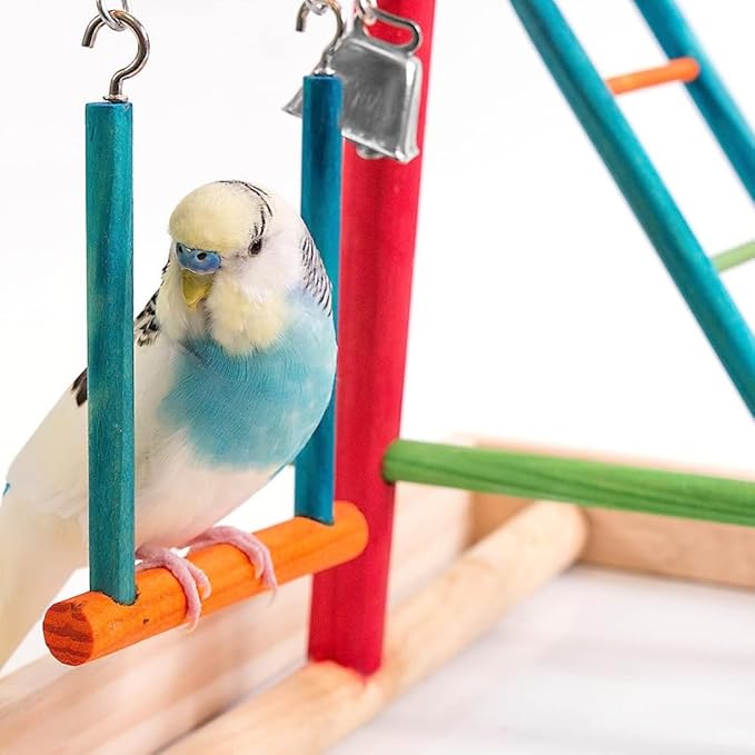 Penn-Plax Bird Life Wooden Playpen – Perfect for Parakeets, Lovebirds, Parrotlets, Cockatiels, and Green Cheek Conures – Medium