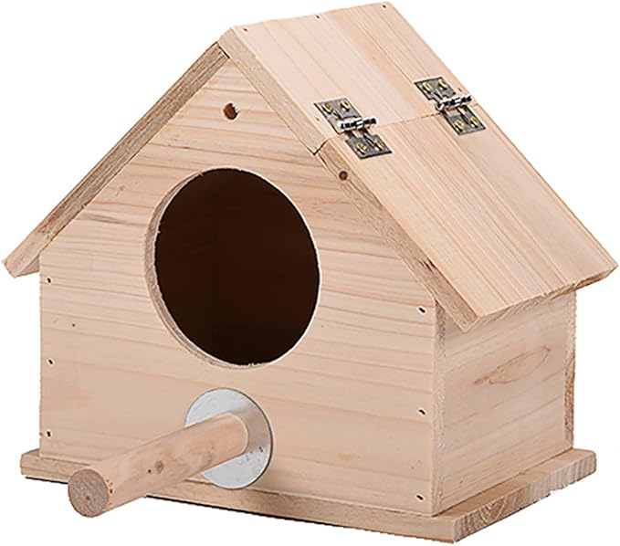 OMEM Wooden Parrot Breeding Box Birds Nests Parrot House Wooden Breeding Box Birdcages Stand Accessories