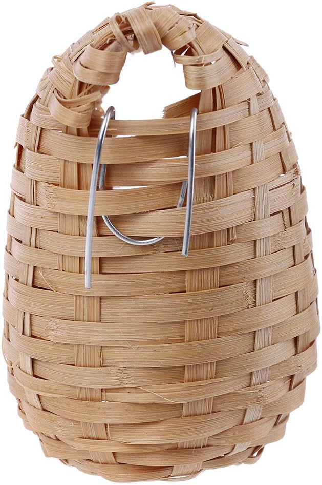 Natural Bamboo Covered Breeding Nest Hut Bird House Finch Hideout Cage Toy Outdoor Hut Shelter for Birds Hand Made