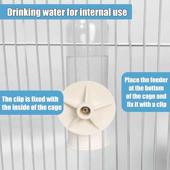 Automatic Pet Bird Water Feeder, Bird Water Dispenser for Cage, Bird Cage Suspended Automatic Water Dispenser, Bird Feeders for Parakeet Budgie Cockatiel Lovebirds Canary Finch (110ml)