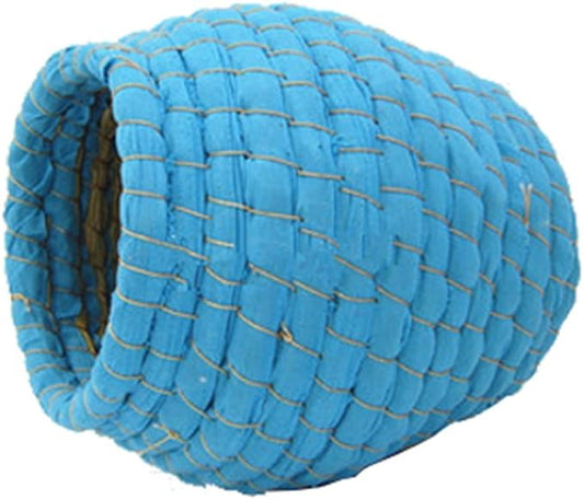 YJJKJ Pet Products Bird Nest Handwoven Straw House for Parakeets Cockatiels Parrot Budgie Or Small Pet (XL, Light Blue)