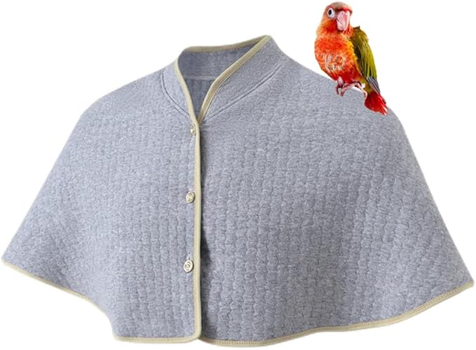 Parrot Anti-Scratch Shoulder Protector, Reusable Bird Shoulder Poop Protector For Parakeets Cockatiels Conures Lovebirds Finches Macaw (Grey)