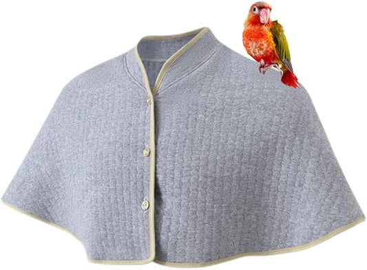 Parrot Anti-Scratch Shoulder Protector, Reusable Bird Shoulder Poop Protector For Parakeets Cockatiels Conures Lovebirds Finches Macaw (Grey)