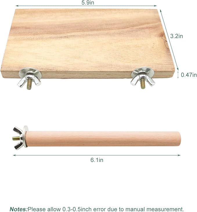 4 PCS Bird Perch Stand Platform Toy, Natural Wood Parrot Perch Stand Stick Play Exercise Gym Bird Cage Accessories Toys for Parrot, Budgies, Parakeet, Cockatiels, Conure, Lovebirds (Style 1)