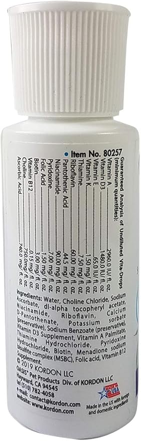 OASIS #80257 Vita Drops for Small Birds, 2- ounce liquid multivitamin