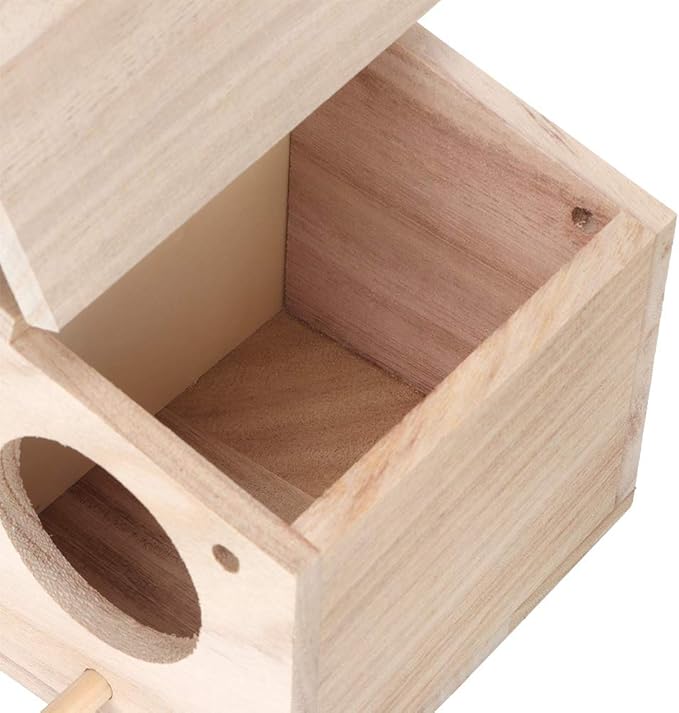 Bird Nests, Wooden Pet Bird Nests House Breeding Box Cage Birdhouse Accessories for Parrots Swallows