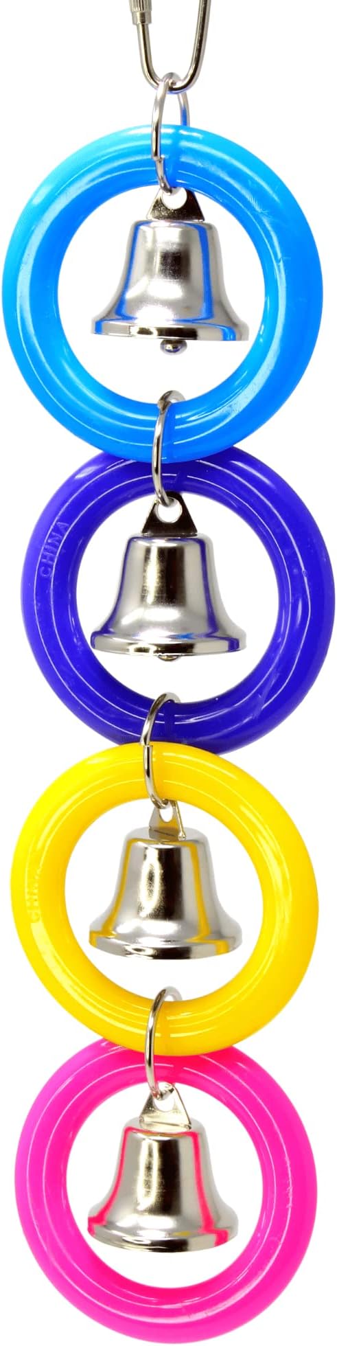 Bonka Bird Toys 945 4 Ring A Ding Bird Toy African Grey Budgie Parakeet Cockatiel Lovebird Cage Parrot Toys