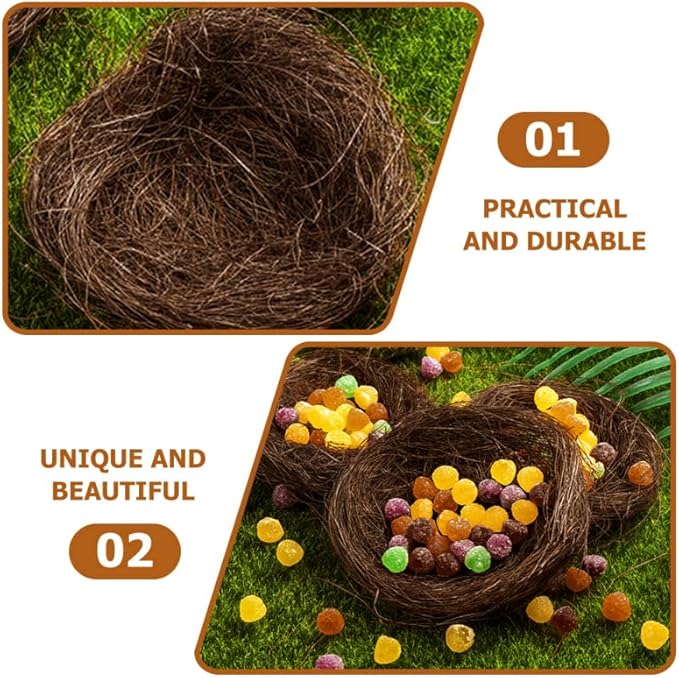 16-Pack Mini Bird Nest Decorations 2.75X2.75X1.96In Faux Bird Nests for Garden Easter Ornaments Photography Props Party Decor and Birdcage Accessories