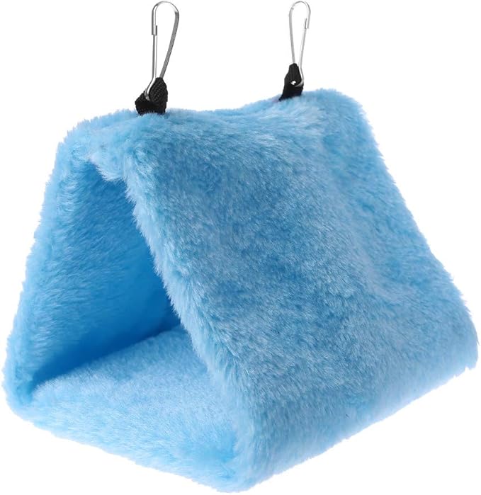Winter Warm Bird Nest House Hut Hammock for Parrot Budgies Parakeet Cockatiels Cockatoo Conure Lovebird (Medium, Blue)