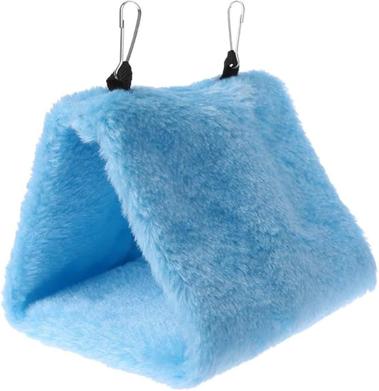 Winter Warm Bird Nest House Hut Hammock for Parrot Budgies Parakeet Cockatiels Cockatoo Conure Lovebird (Medium, Blue)