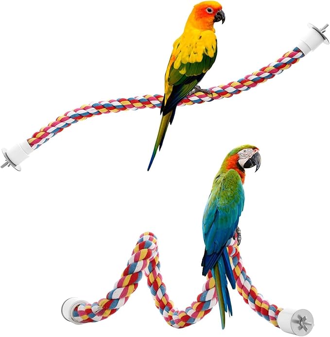 Bird Rope Perches,Parrot Toys 36 inches Rope Bungee Bird Toy (36 inches)[1 Pack]