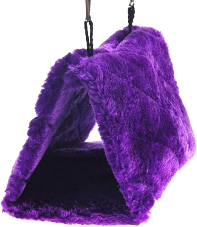 Pesp Pet Bird Nest Hammock Hanging Cave Cage Plush Snuggle Happy Hut Tent Bed (Small)