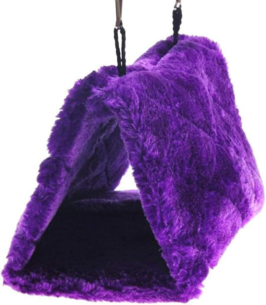 Pesp Pet Bird Nest Hammock Hanging Cave Cage Plush Snuggle Happy Hut Tent Bed (Small)