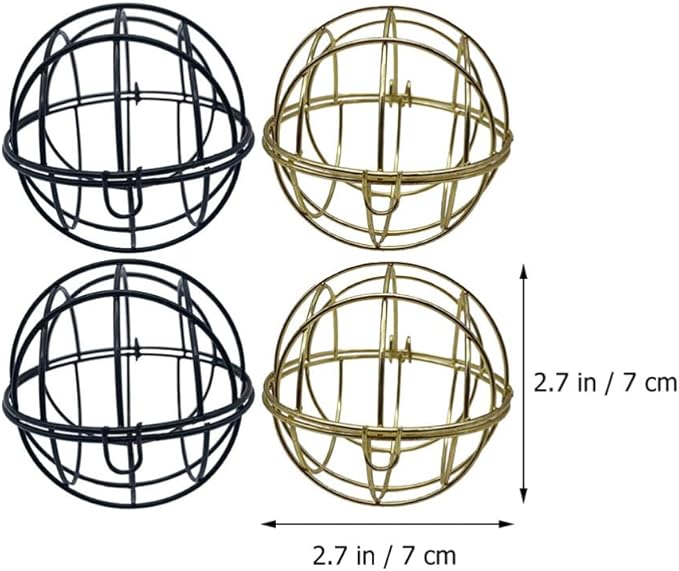 4Pcs Suet Basket Suet Ball Bird Feed Parrot Food Bowl Bird Food Container Cage Accessories for Woodkeeper Parrot Gold
