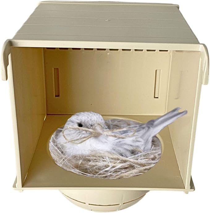 Bird Nest Box Canary External Plastic with Sliding Back Lid, Easy Accessibility and Cleaning, Breeding Nesting Bird Cage for Finches, Exotic Small Birds