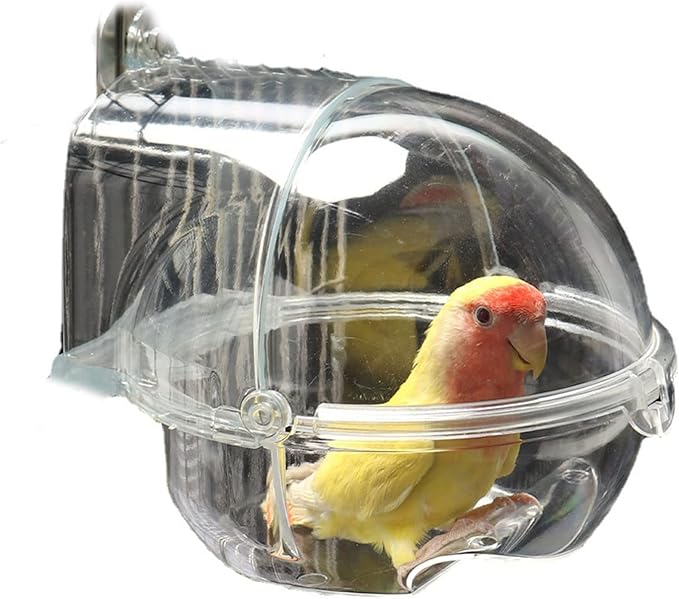 Pet Bird Bath Tub Screw On Parrot Bathtub Parrot Shower Box Parrot Bath Tub Transparent Bathing Tub for Cage