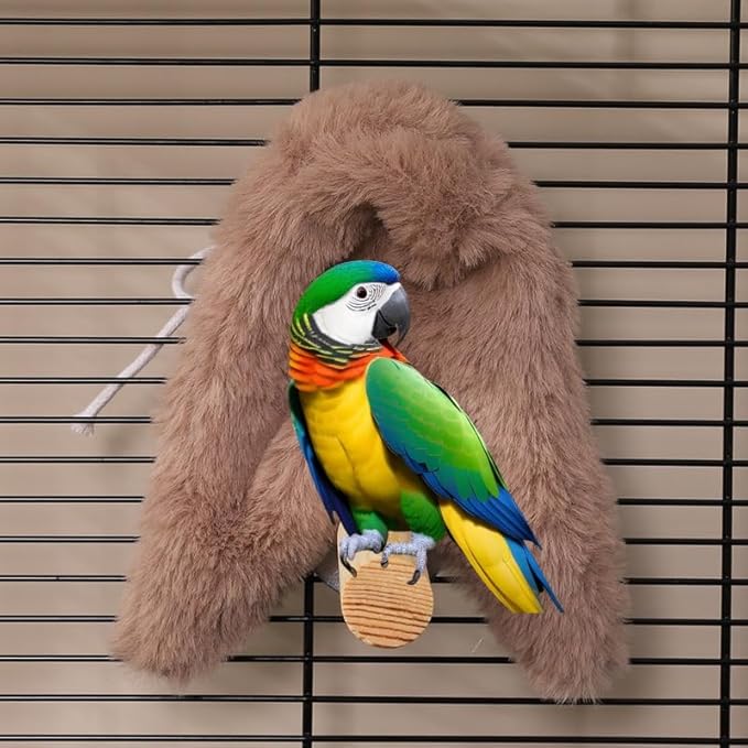 2Pcs Bird Blanket for Cage Bird Cozy Corner Fleece Parrot Snuggle Hut Warm Bird Nest House Bed Hanging Hammock Bird Shelter Bed for Parakeets Cockatiels Conure Lovebird Finch-Pink&Brown