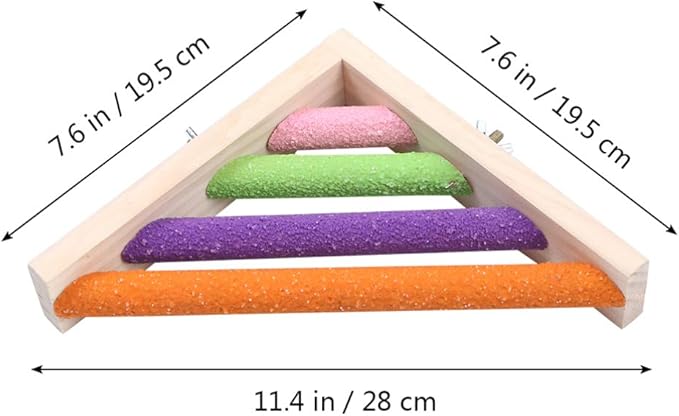 Bird Perch Platform Wooden Parrot Stand Birdcage Corner Playground Colorful Right Angle Perches for Parakeet Cockatiel Guniea Pig Small Animals Random Color
