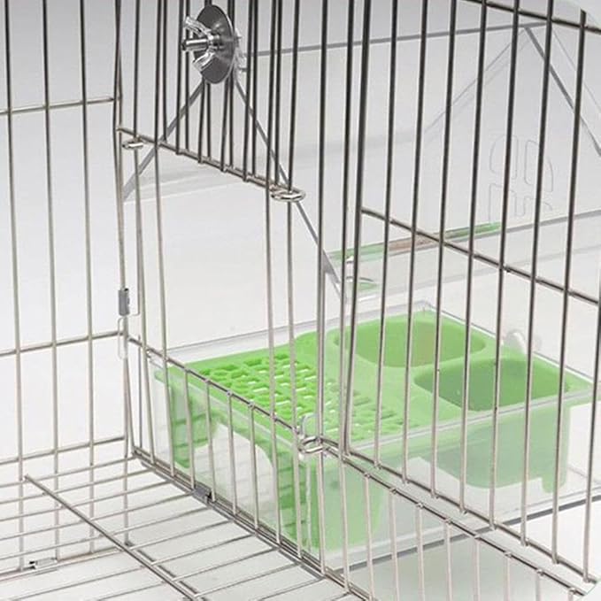 Pull-Out External Parrot Feeder, Parrot Feeder, Hanging Wild Bird Seed with Squirrel Proof Tray, Bird House, Decorative Clear Bird Bath Tub Easy to Fill, Clean for Finch and Hummingbird