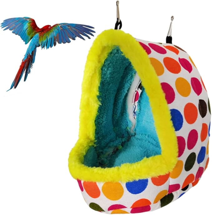MERRYHAPY Plush Parrot Nest Bird Nest Pet Bird Bed Hammock Bird Cage Parrot Habitat Cave Hanging Tent Sleeping Pad for Parrot Nest Parrot House Birdcage The Bird Box Accessories Toy