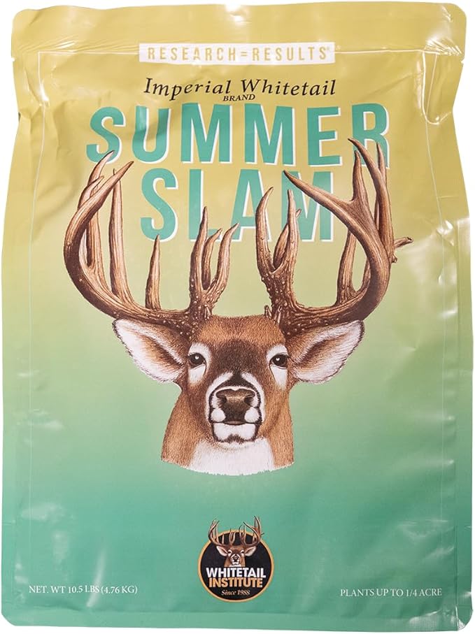 Whitetail Institute Summer Slam Deer Food Plot Seed Mix, High-Protein Forage Peas & Legumes, Drought & Heat Tolerant, Heavy Grazing Tolerance, 10.5 lb (Covers 1/4 Acre)