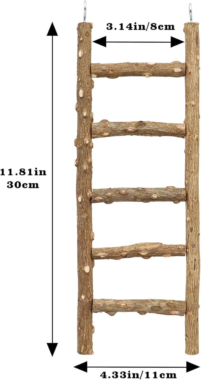 Natural Pepper Wood Parrot Ladder, 5-Step Bird Climbing Toys, Suitable for Parrots, Parakeets, Cockatiels