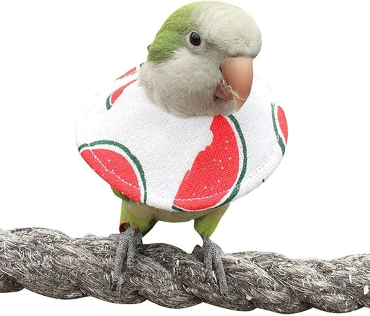Bird Collars,Adjustable Recovery Collar Parrot Elizabeth Collar for Feather Plucking Feather Protector Shield with Soft Padded Cotton Neck Cone Anti-bite Anti-Licking Wound Healing (4XL,Watermelon)