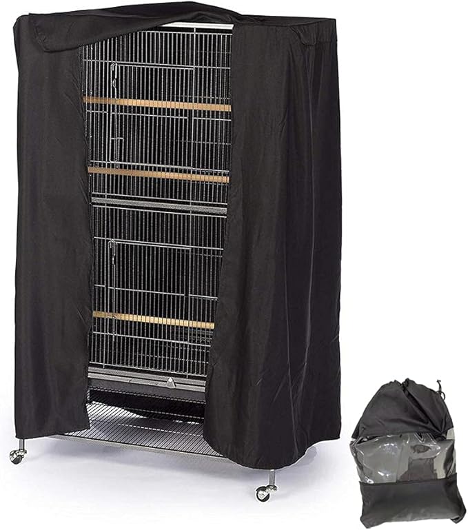 Bird Cage Cover Waterproof Good Night Birdcage Cover Outdoor Breathable Dustproof Washable Parrot Cage Protection Extra Large (50x27x48in/104x69x122cm)
